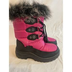 Girl's Toddler Size 10 Snow Winter Boots EUC Pink Black Adorababy